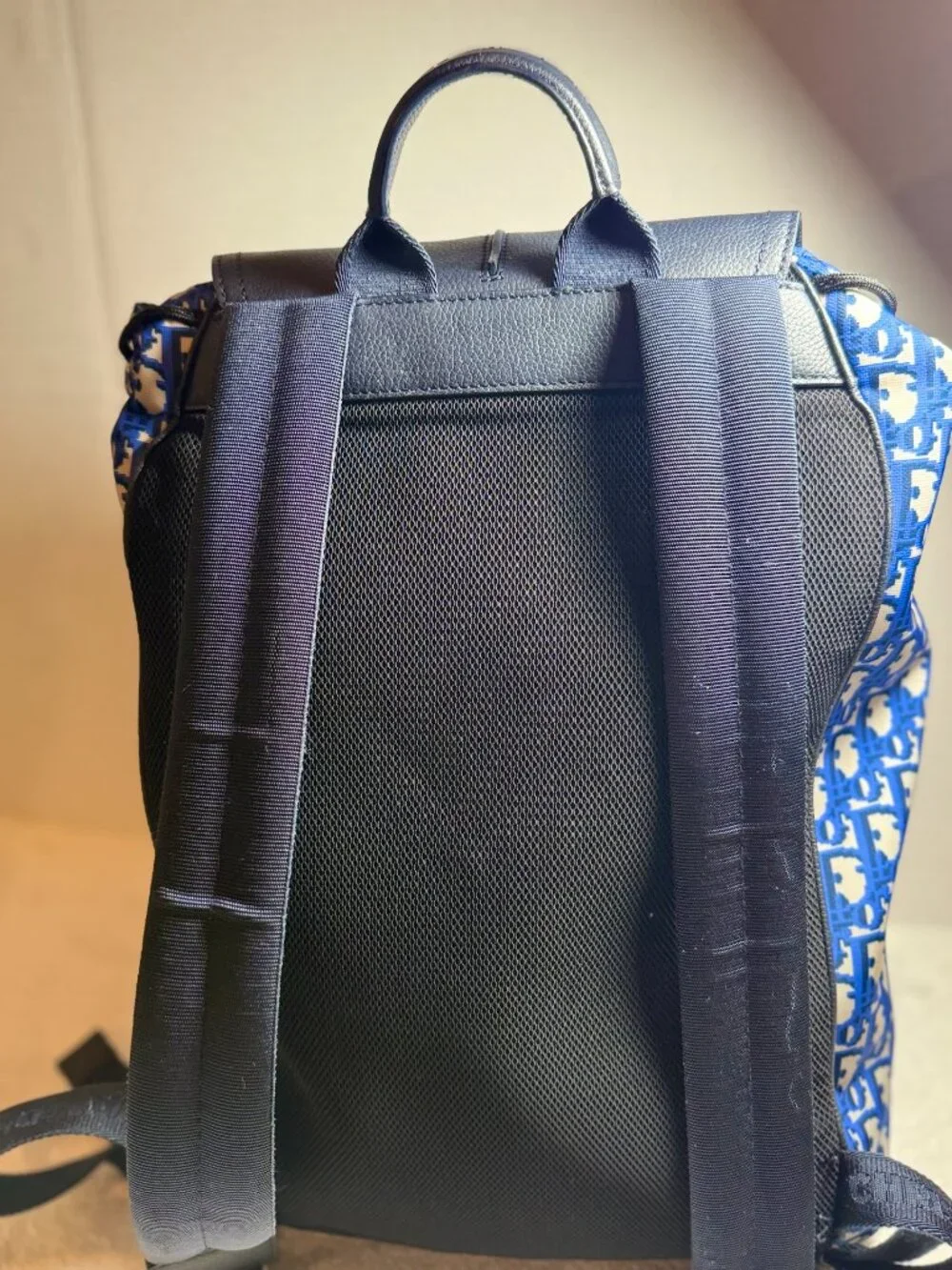 Christian Dior Oblique Backpack Trotter Pattern Backpack Daypack Backpack Ny...